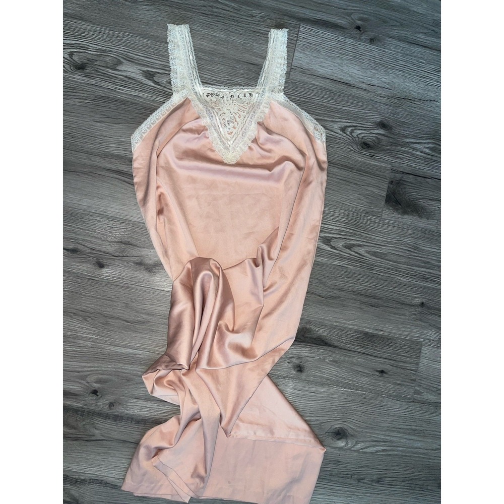 Vintage Brownstone Studio 70's‎ Slip Dress W/White Lace Trim Large - Picture 3 of 11